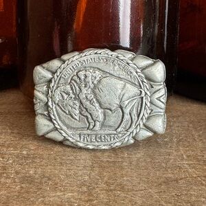 Vintage USA Buffalo Nickel Money Clip EJC 97